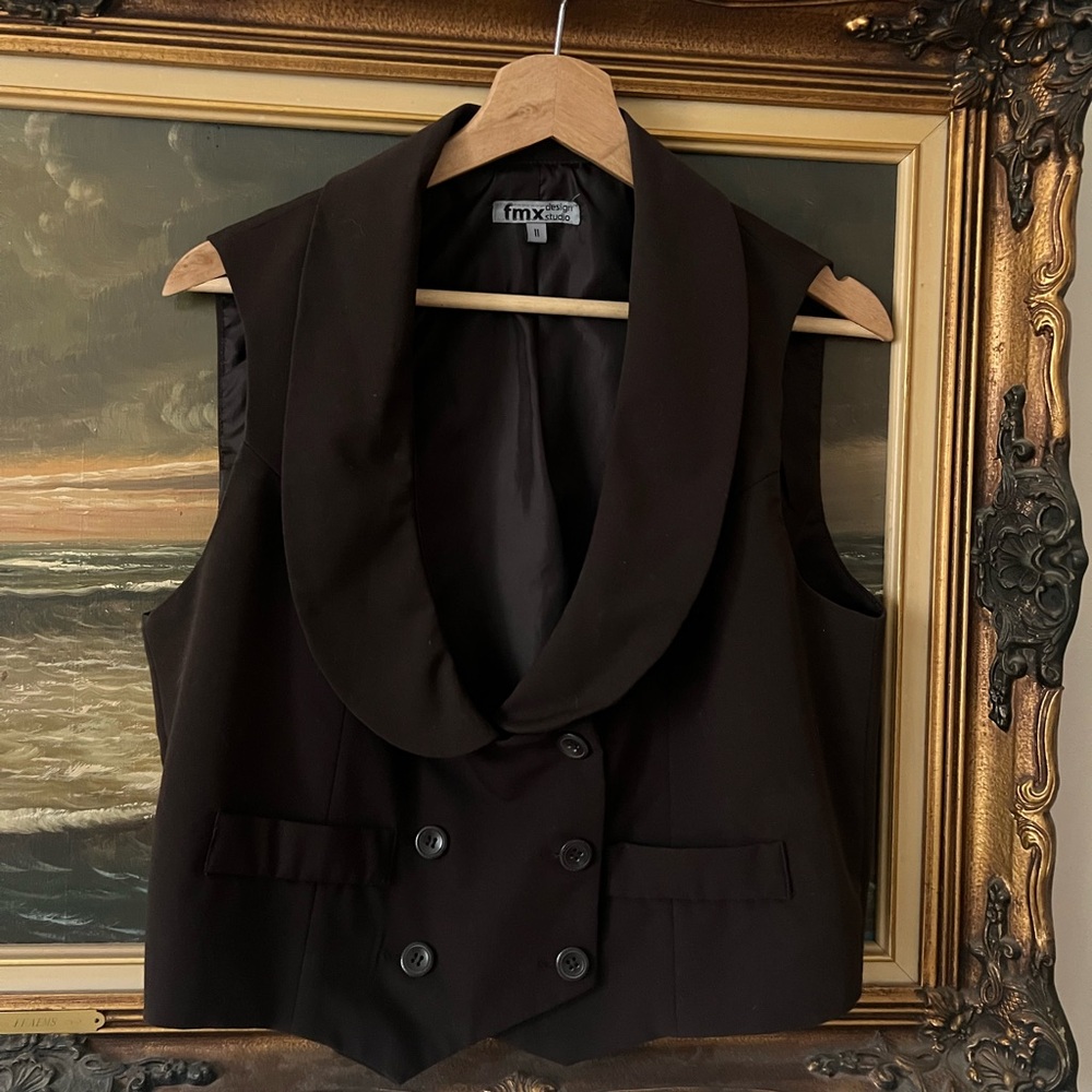Vintage Max Studio Chesnut Brown Double-Breasted Vest